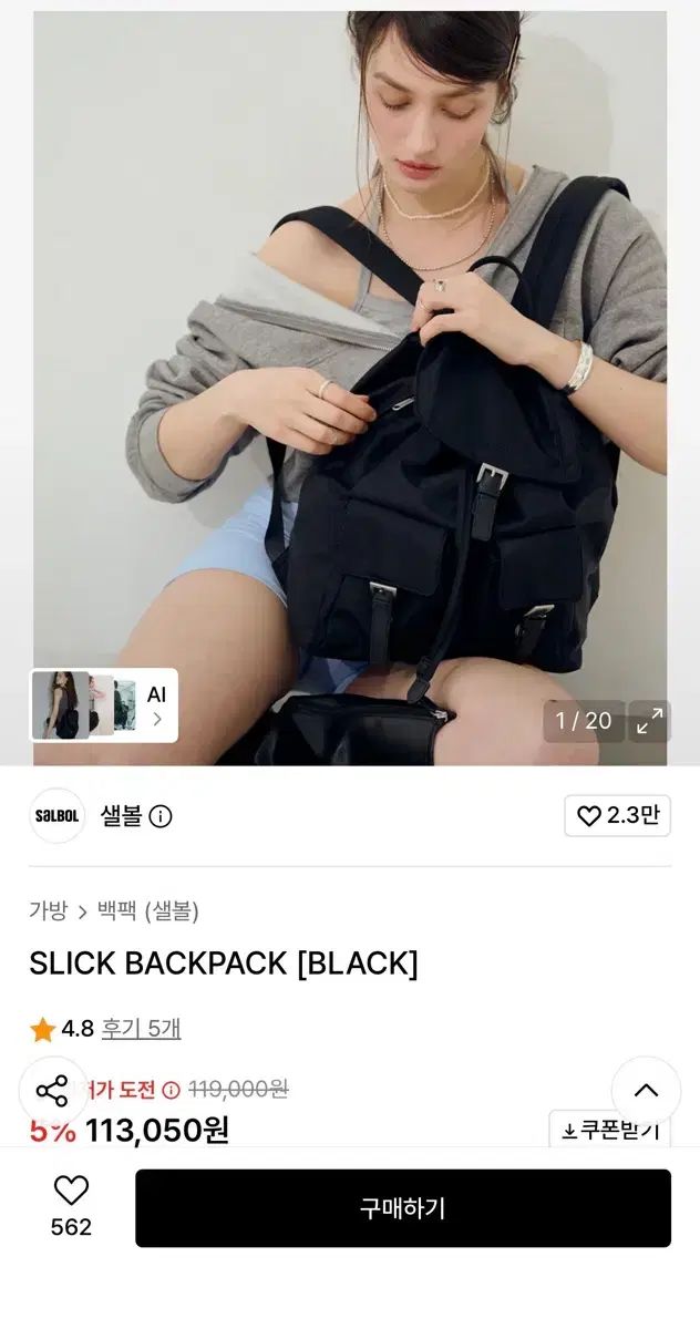 セールボール スリック バックパック ブラック