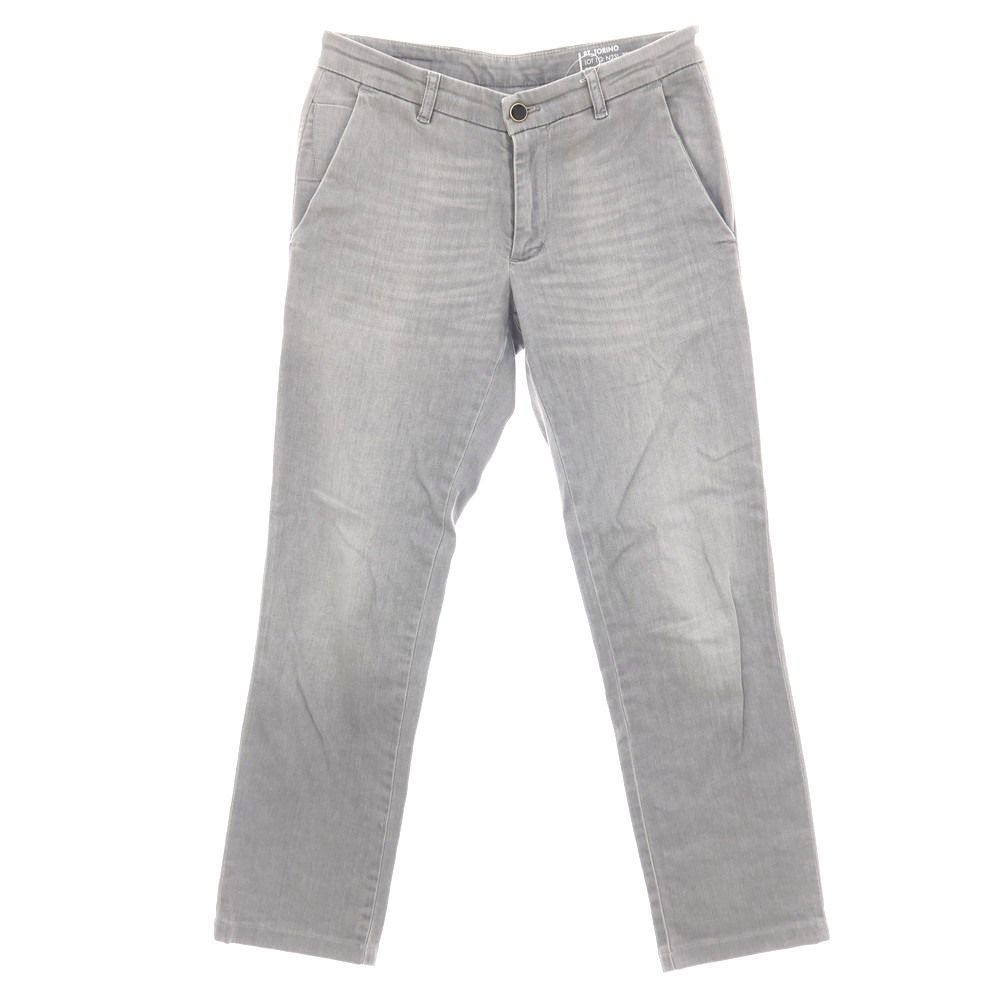 【中古】ピーティートリノ デニム PT TORINO DENIM HOUSE ストレッチ コットン デニムパンツ ジーンズ ライトグレー【サイズ28】【メンズ】