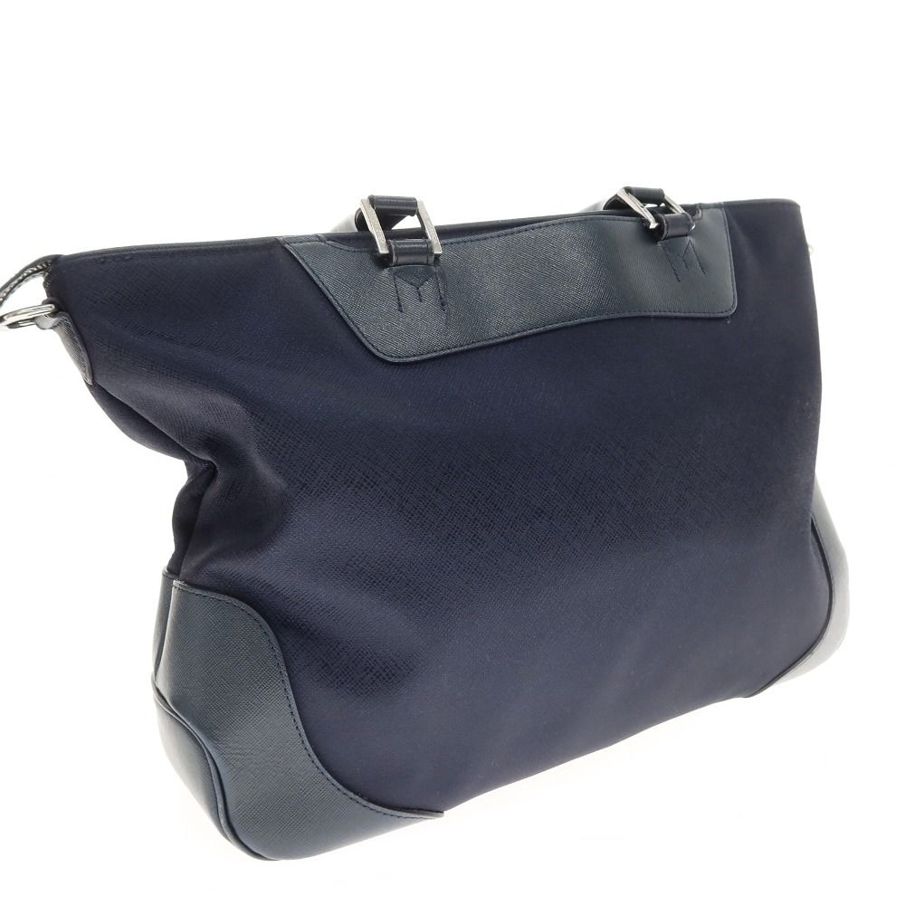 【中古】ペッレモルビダ PELLE MORBIDA ナイロン系 レザー 2way トートバッグ ネイビー【W44.5xH29.5xD9.5】【メンズ】 中古】ペッレモルビダ PELLE MORBIDA ナイロン系 レザー 2way トート