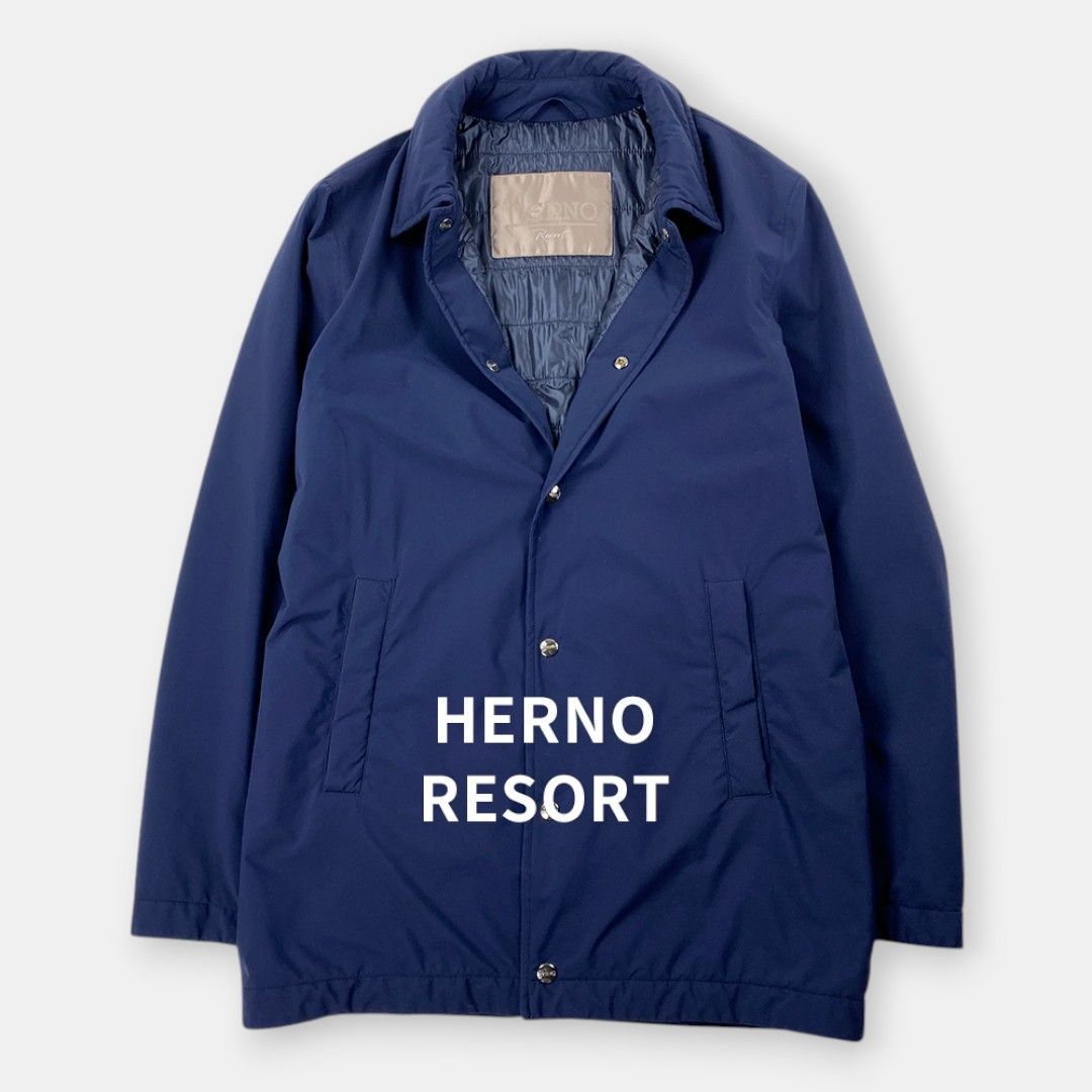 HERNO RESORT ヘルノ リゾート パッカブルコート ナイロン ジャケット IM002UR 紺 ネイビー 46 M / J&NREUSE メンズ アウター