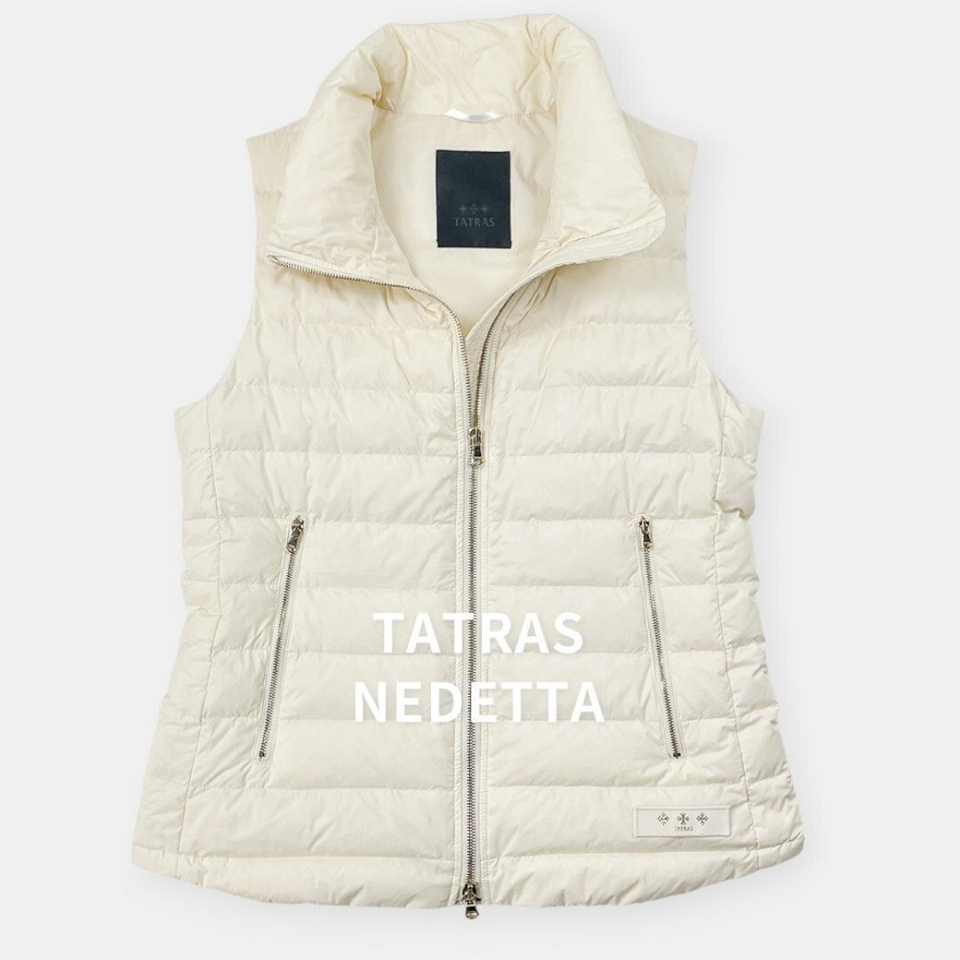 美品 TATRAS NEDETTA 25SS タトラス スタンドカラー ナイロン ダウンベスト LTAT25S4066 アイボリー 02 / J&NREUSE レディース アウター