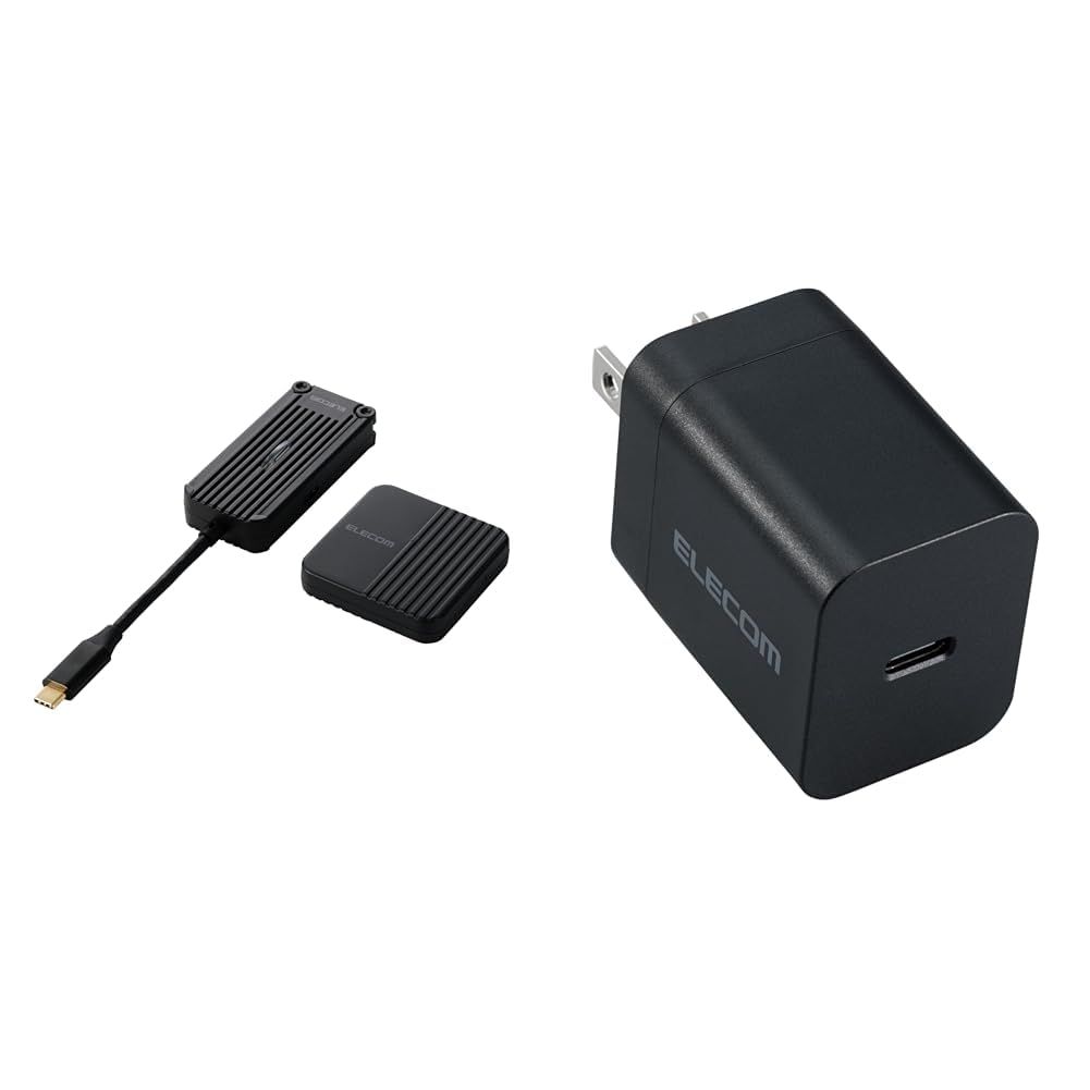 新品 【AC充電器セット】 エレコム ワイヤレス HDMI 送受信機セット 無線 Type-C 接続 5GHz/最大30m転送 フルHD/60Hz 有料コンテンツ対応 ブラック DH-CW4K110EBK + 充電器 Type-C 20W USB PD対応 1