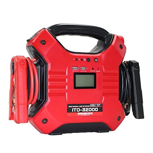 R◆88HOUSE ジャンプスターター 12V 24V 大容量 修理対応可 32000mAh リン酸鉄リチウム電池 １年 ガソリン/ディーゼル車対応 最大電流 1200A LiFePO4 安全 安全保護機能 プラス/マイナス逆接続警告アラーム 38011737