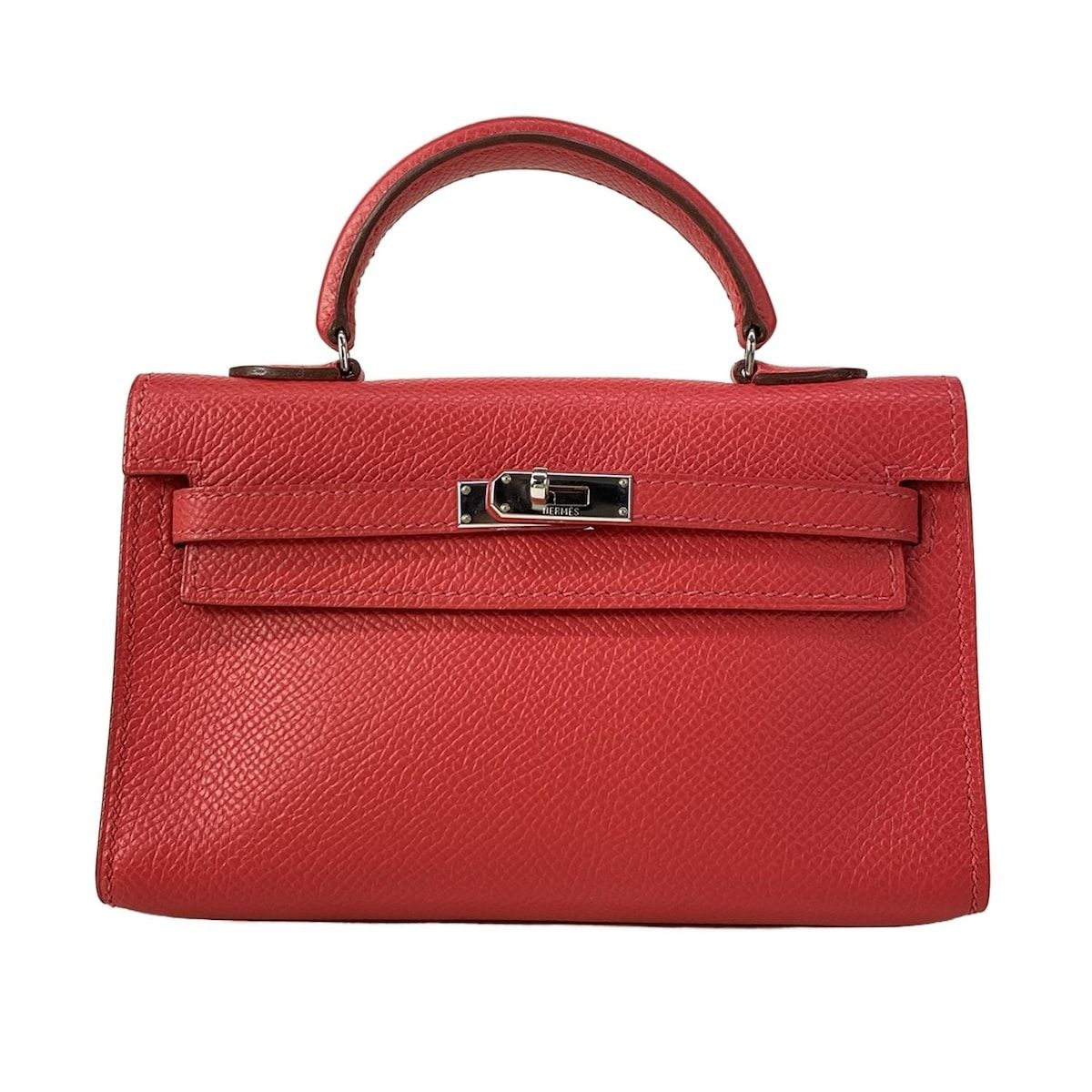 HERMES(エルメス) ハンドバッグ ミニミニケリー15 レッド 外縫い/シルバー金具