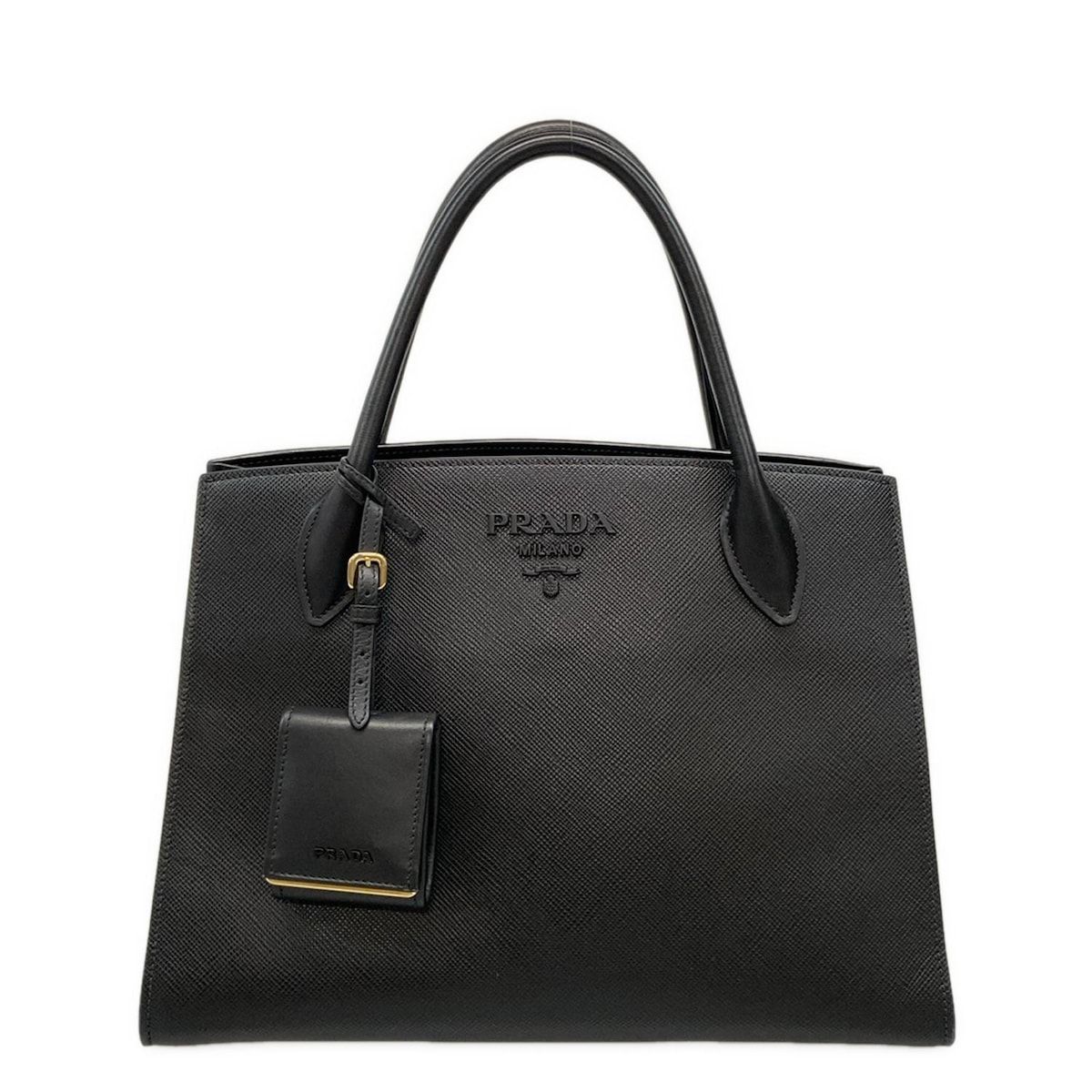 PRADA(プラダ) トートバッグ モノクロームバッグ 1BA155 黒 レザー