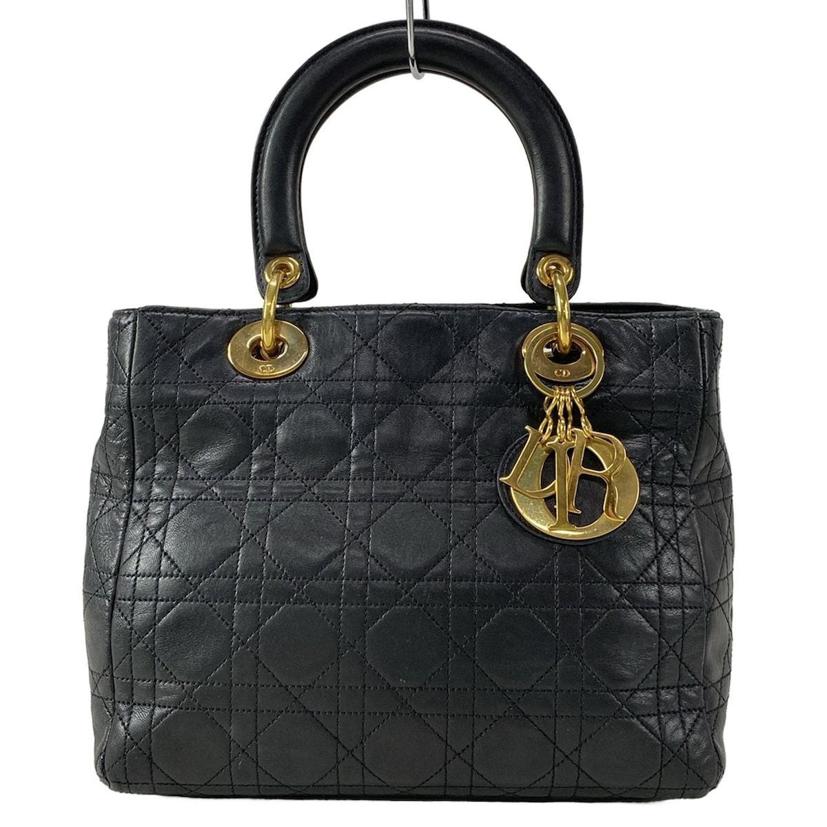 DIOR/ChristianDior(ディオール/クリスチャンディオール) ハンドバッグ レディディオールミディアムバッグ 黒 レザー