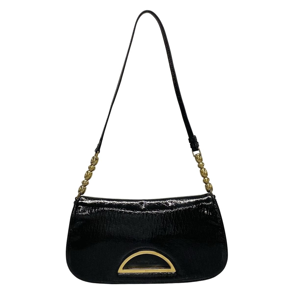 DIOR/ChristianDior(ディオール/クリスチャンディオール) ショルダーバッグ マリスパール,トロッター 黒 レザー