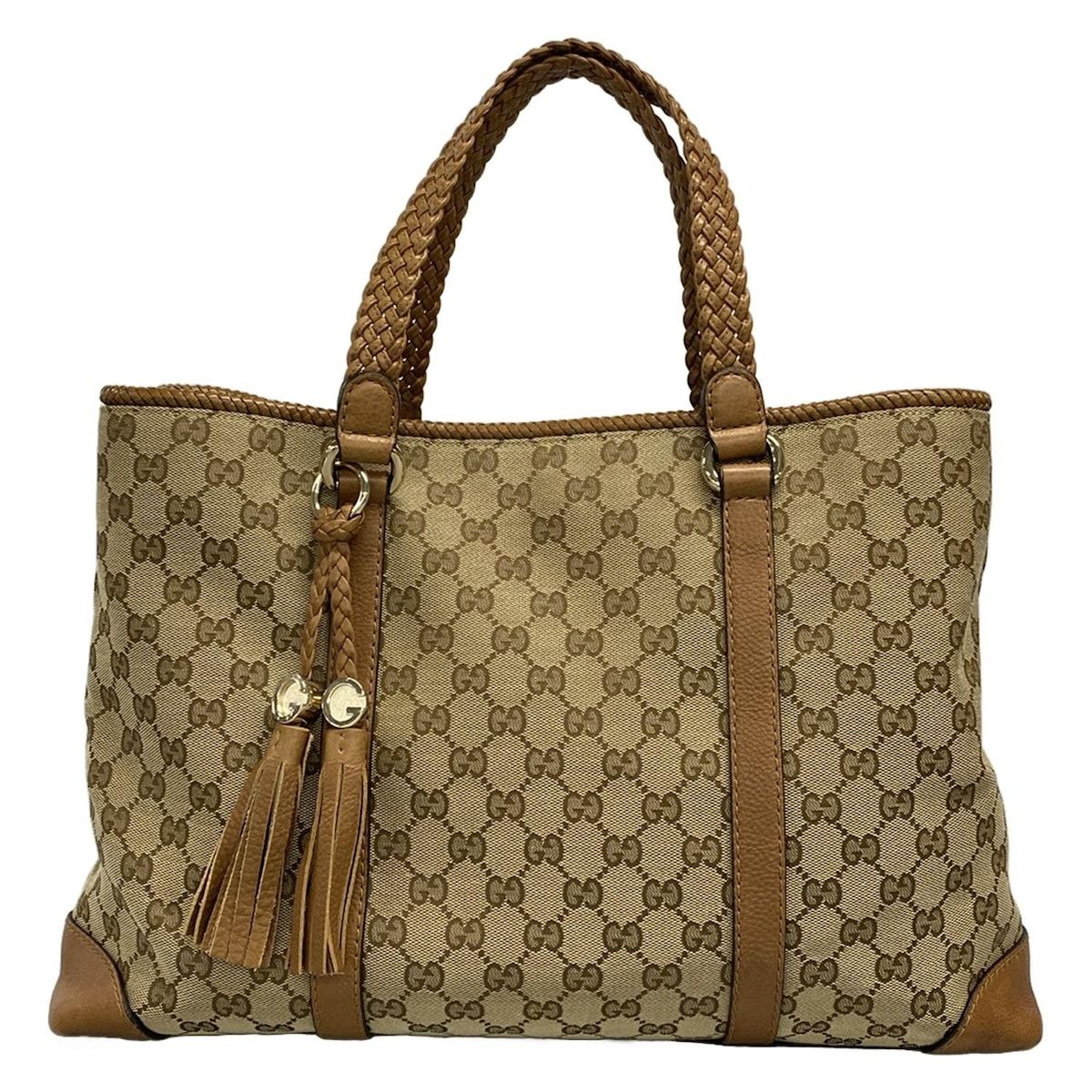 GUCCI(グッチ) トートバッグ マラケシュ 295326 ダークブラウン×ベージュ×ライトブラウン レザー
