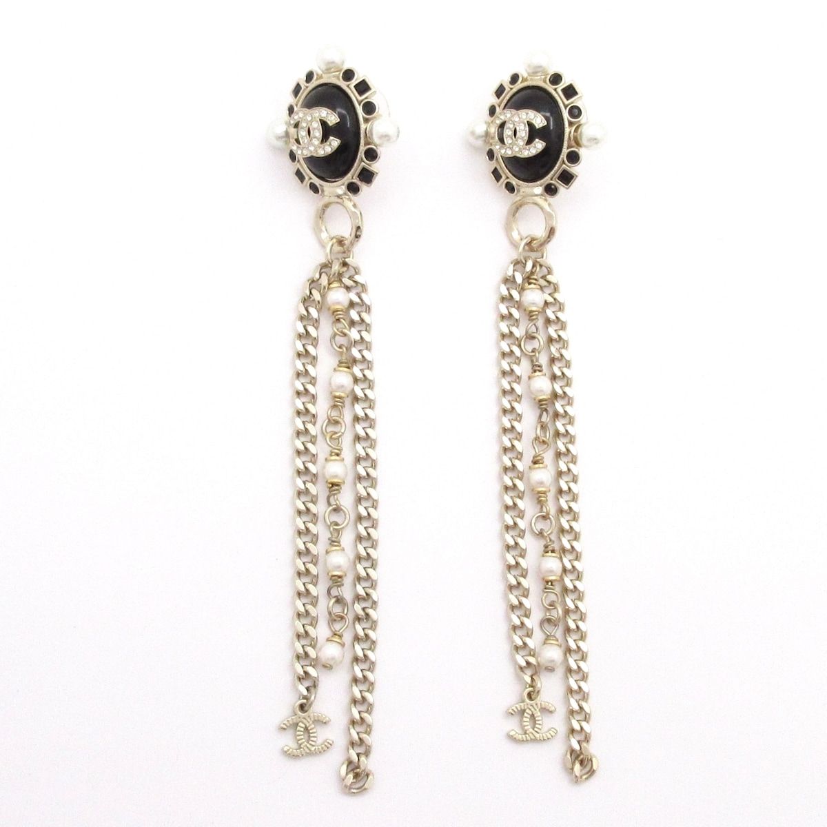 CHANEL(シャネル) ピアス ココマーク ゴールド×黒×マルチ