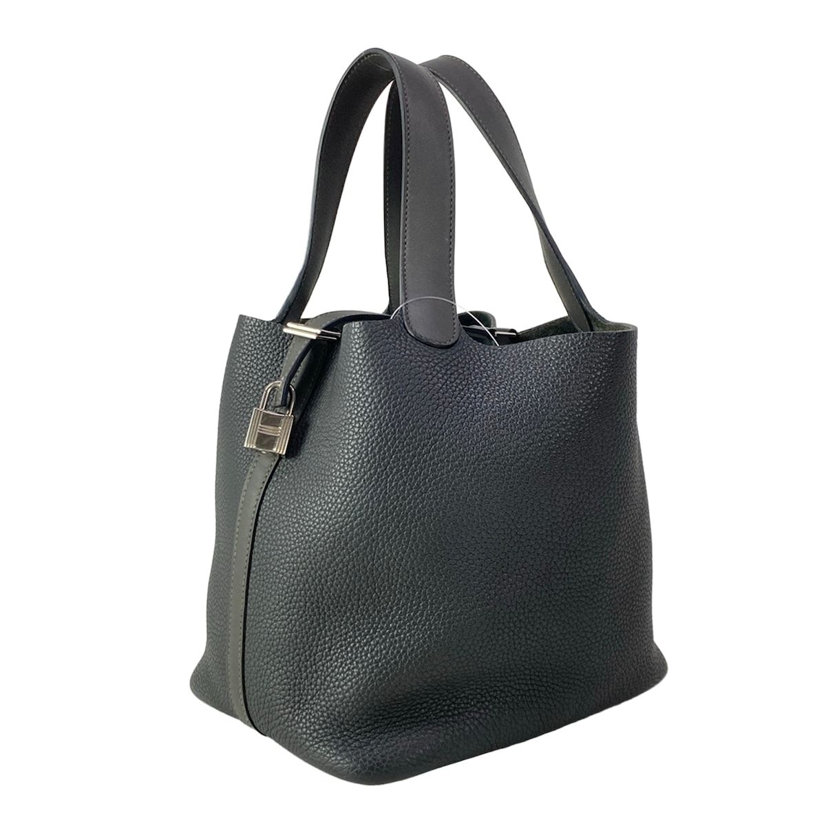 HERMES(エルメス) ハンドバッグ ピコタンロックタッチMM グラファイト×プロン シルバー金具