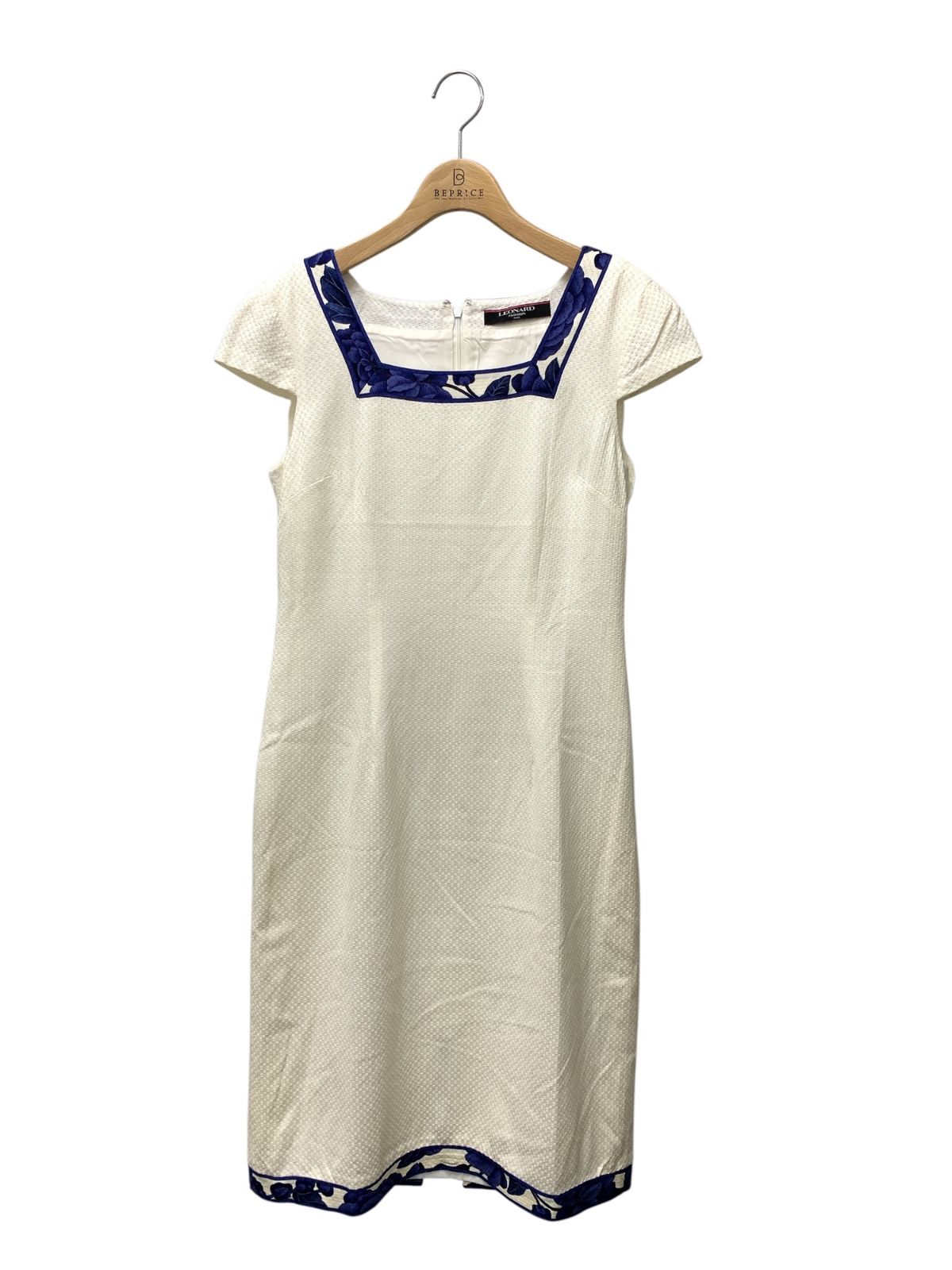 レオナールファッション 0390250 ワンピース 11AR ホワイト スクエアネック ITJU9BQMUSEO