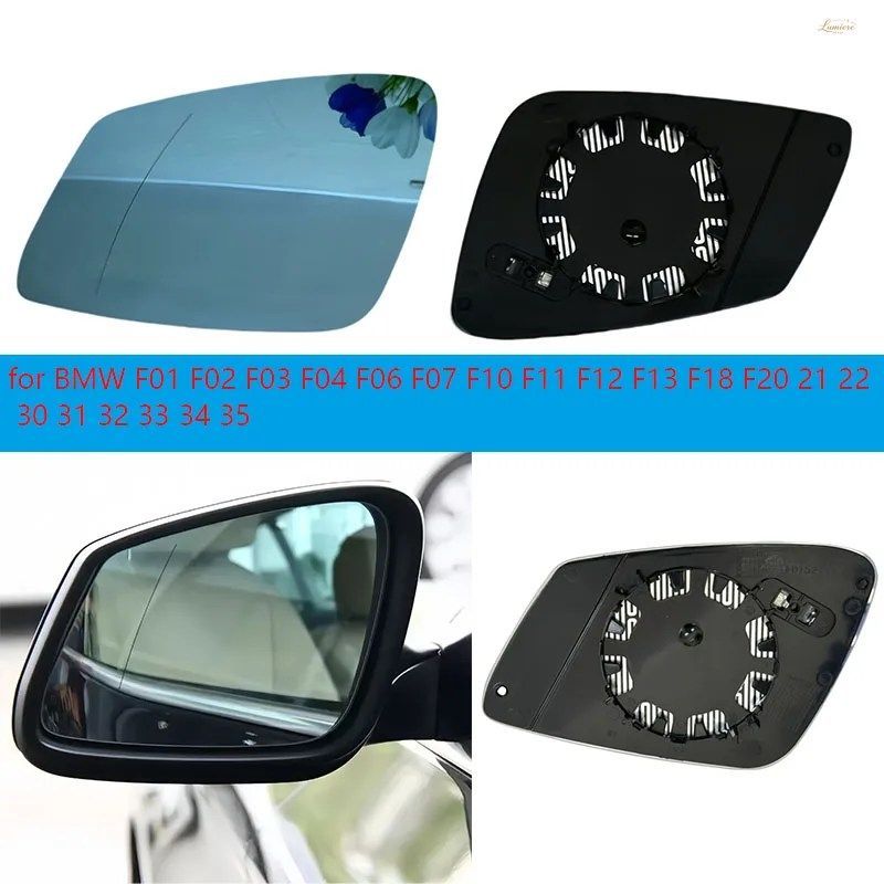 BMW F01 F02 F03 F04 F06 F07 F10 F11 F12 F13 F18 F20 21 22 30 31 32 33 34 35 用 広角ヒーター付きブルーミラーガラス