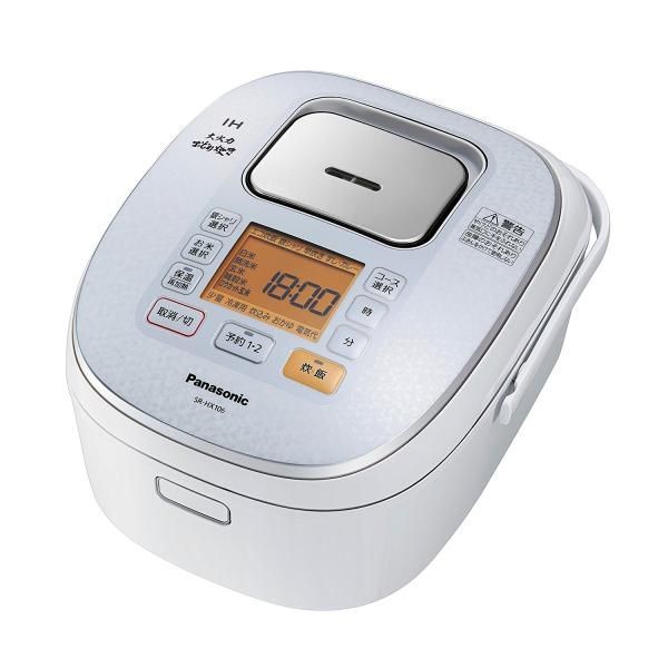 【中古】パナソニック 5.5合 炊飯器 IH式 大火力おどり炊き スノーホワイト SR-HX106-W