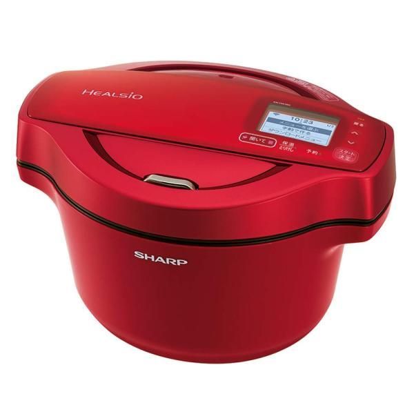 【中古】シャープ 自動調理 鍋 ヘルシオ ホットクック 1.6L 無水鍋 AIoT対応 レッド KN-HW16D-R