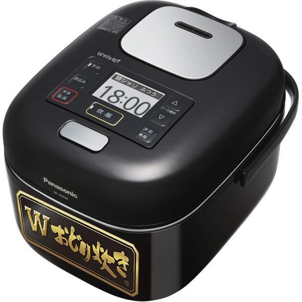 【中古】パナソニック 炊飯器 3合 一人暮らし 可変圧力IH Wおどり炊き シャインブラック SR-JW058-KK