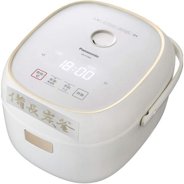 【中古】パナソニック 炊飯器 3.5合 IH式 備長炭釜 ホワイト SR-KT069-W