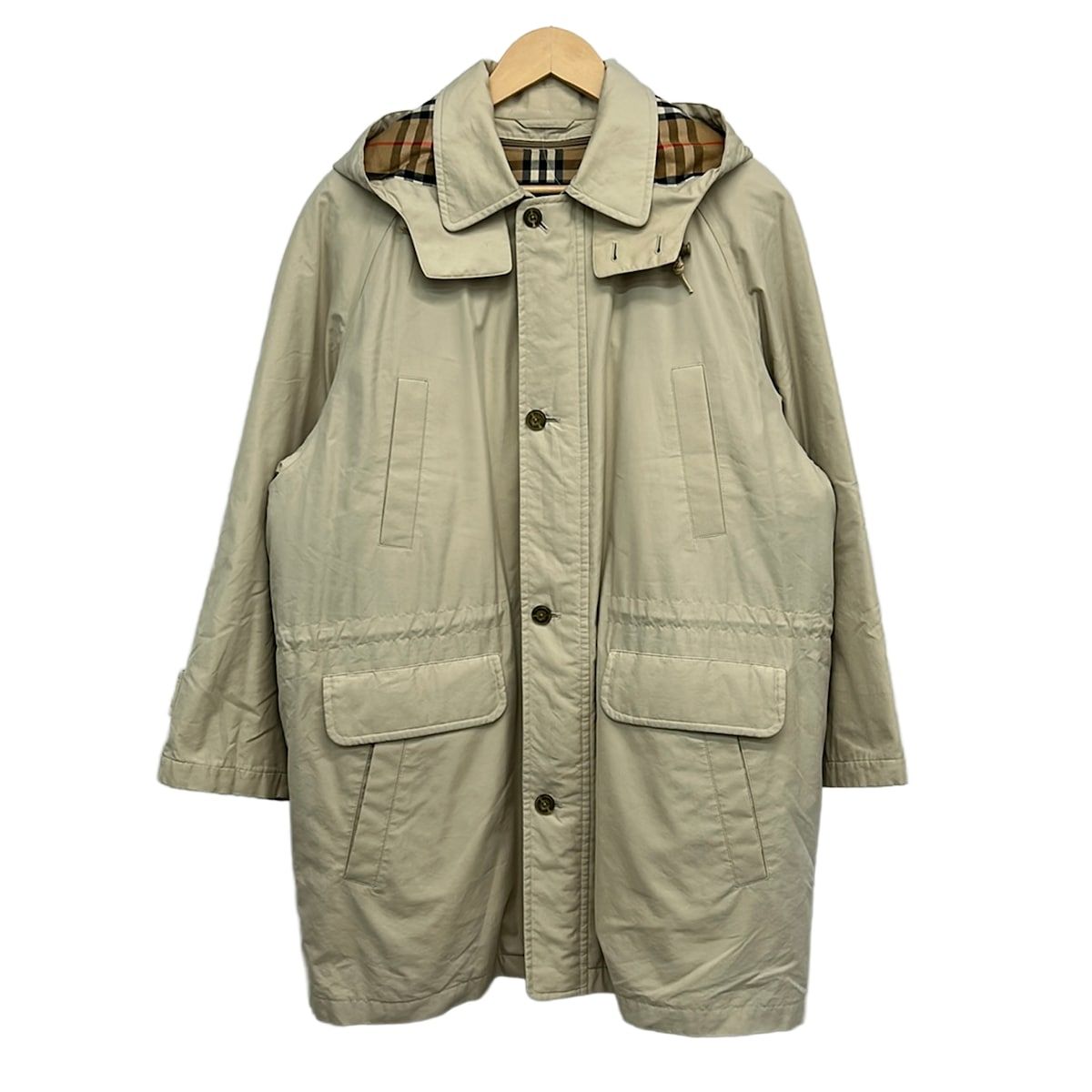 Burberry's(バーバリーズ) ダウンコート サイズM メンズ - ベージュ 長袖/フード ライナー取り外し可/冬/秋