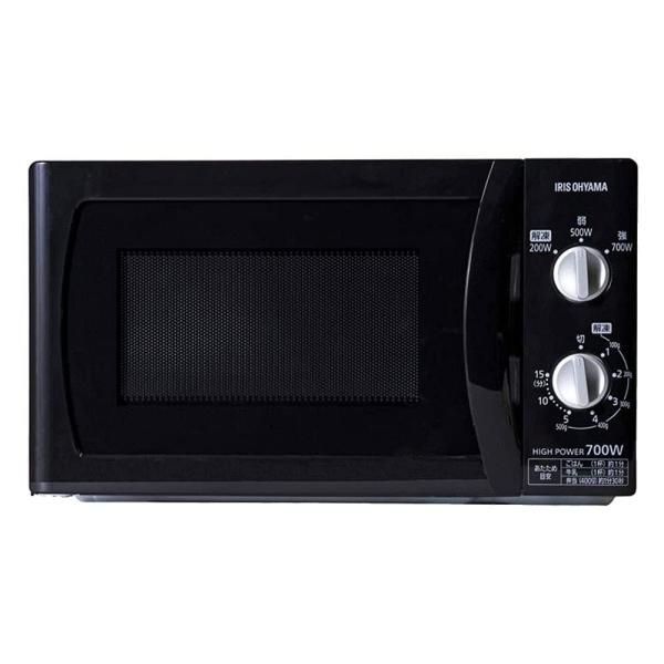 【中古】アイリスオーヤマ 電子レンジ 18L 単機能レンジ 700W フラットテーブル 60Hz/西日本 ブラック PMB-F185-6