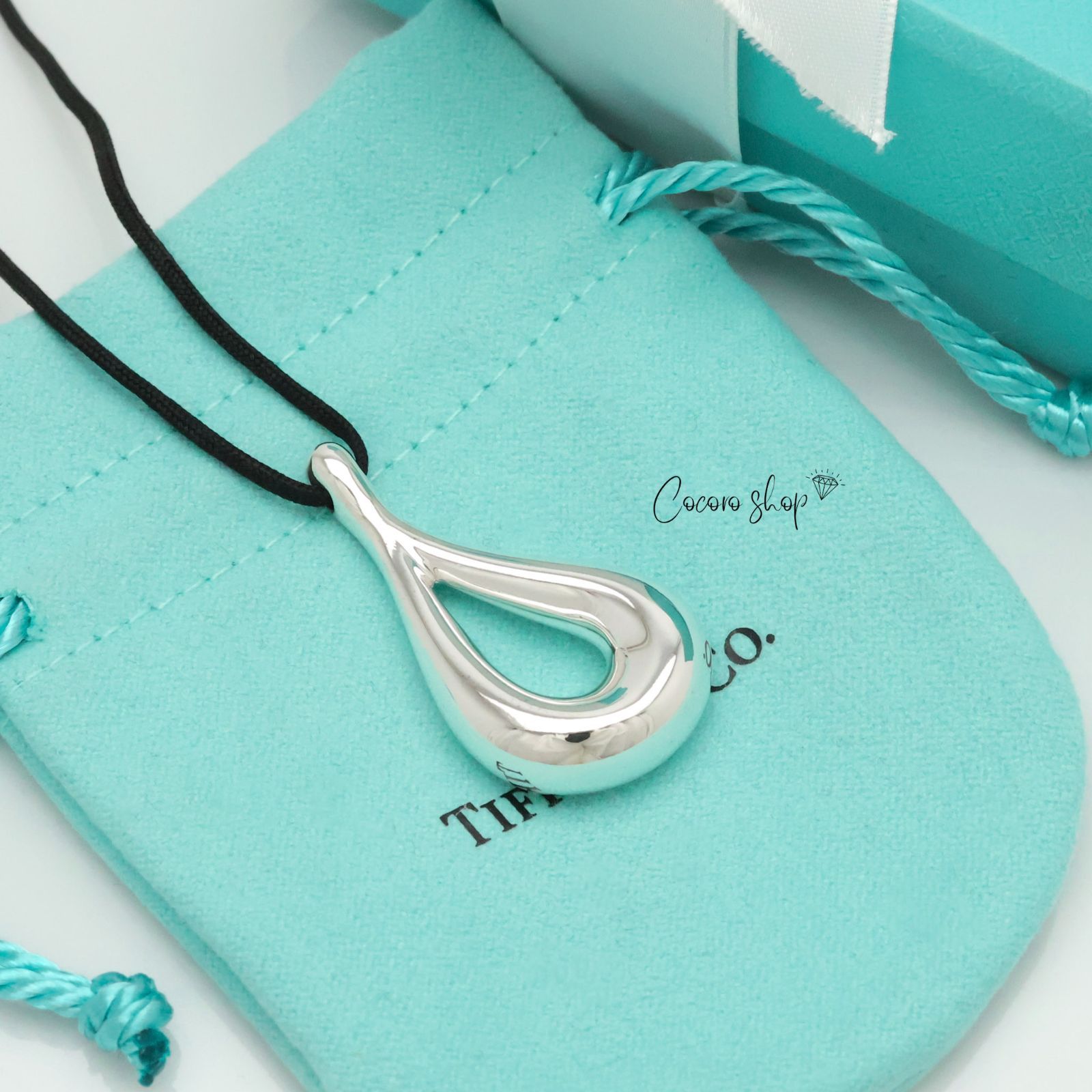 美品】ティファニー TIFFANY&Co. ラージ オープン ティアドロップ 
