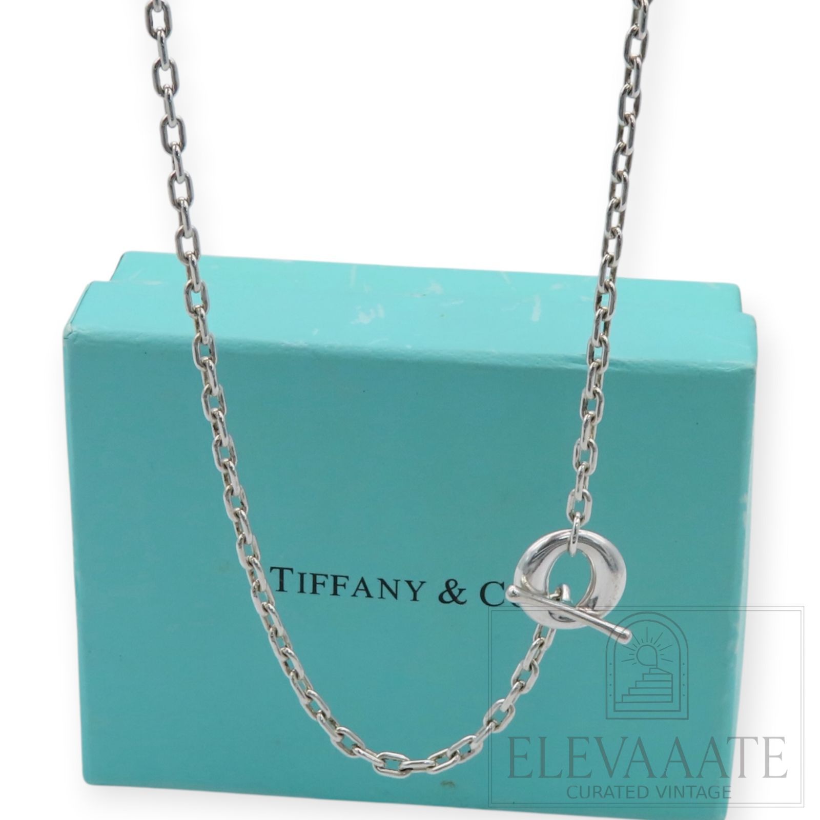 希少 Tiffany&Co. ティファニー セビアナ トグル リンク シルバー ペーパークリップ ネックレス チェーン 50㎝ エルサペレッティ EX062