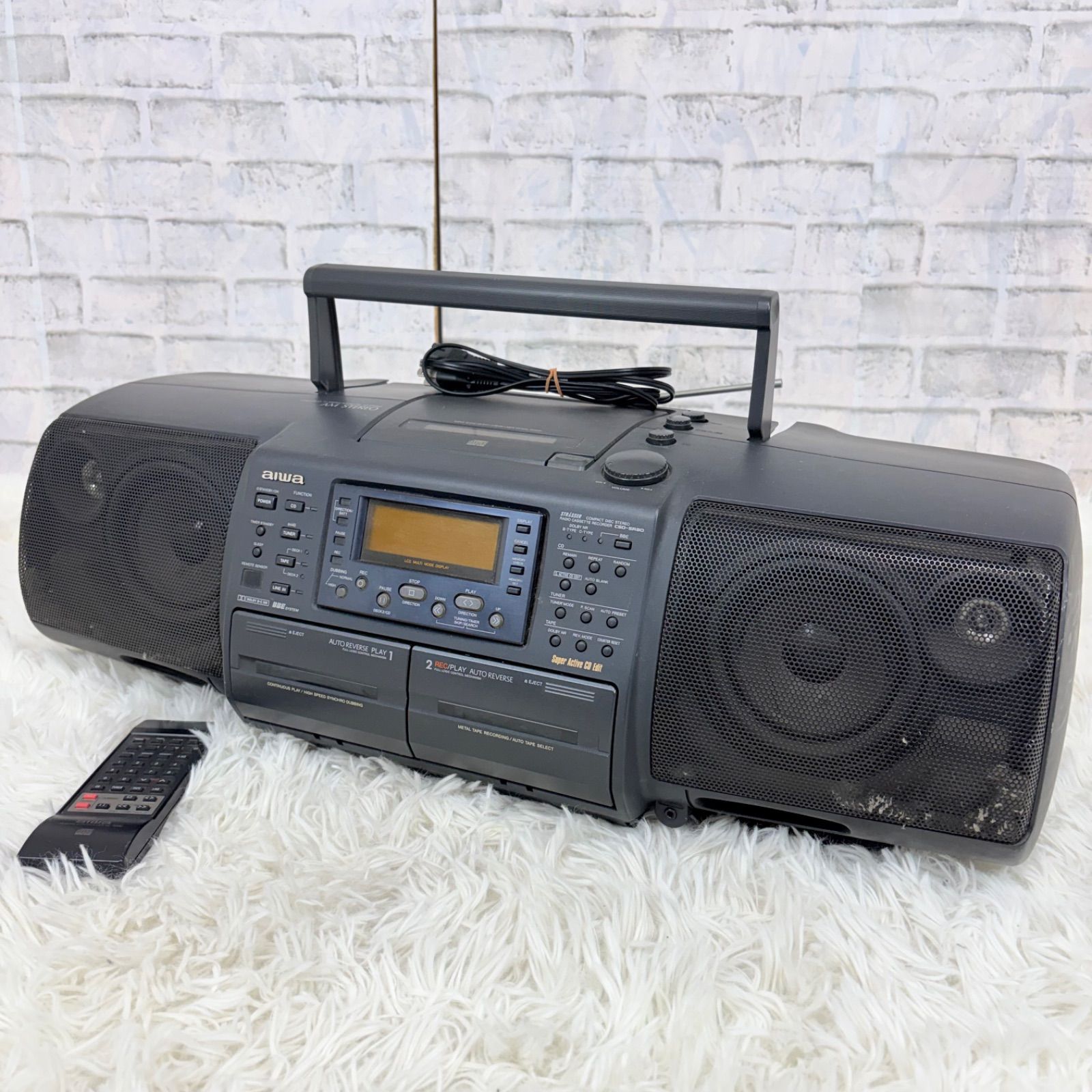 アイワ コンパクト ディスク ステレオ カセット レコーダー CSD-SR80 aiwa COMPACT DISK STEREO RADIO CASSETTE RECORDER RC-SR80 リモコン 希少 21,885円