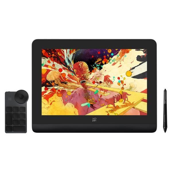 【中古】XPPen 液タブ 14インチ 液晶ペンタブレット X3 Proペン ACK05左手デバイス付 スタンド付属 イラスト制作 テレワーク お絵描き「2年