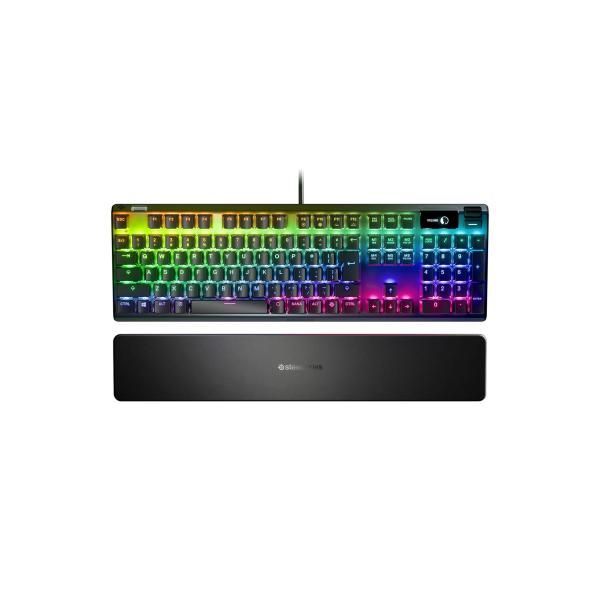 【中古】SteelSeries ゲーミングキーボード 青軸 有線 日本語配列 有機ELディスプレイ搭載 Apex 7 Blue Switch 64772