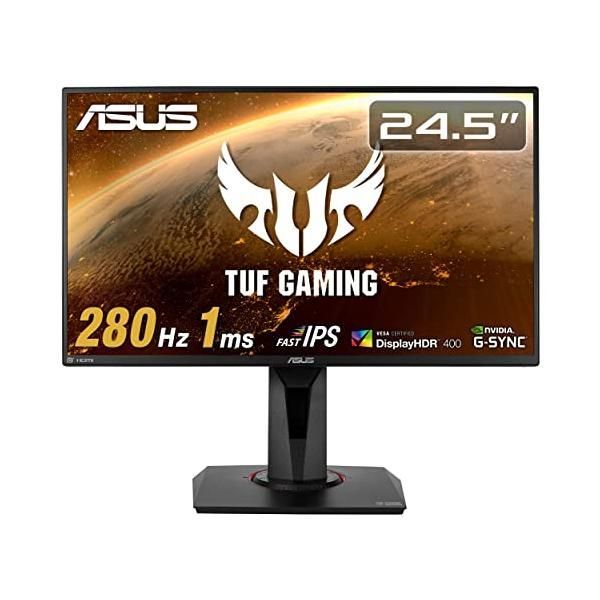 【中古】ASUS ゲーミングモニター TUF Gaming VG259QM 24.5インチ/280Hz/フルHD/IPS/1ms/HDR/HDMI×2 DP/