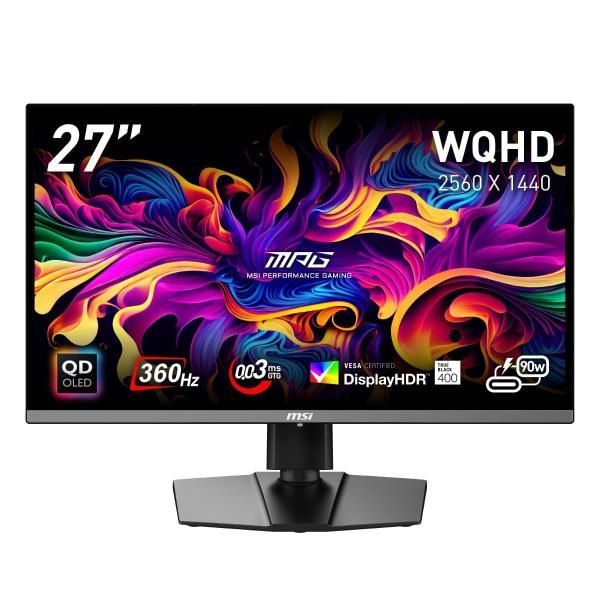 【中古】MSI QD-OLED ゲーミングモニター MPG 271QRX QD-OLED 26.5インチ/WQHD/QD-OLEDパネル/360Hz/0.03