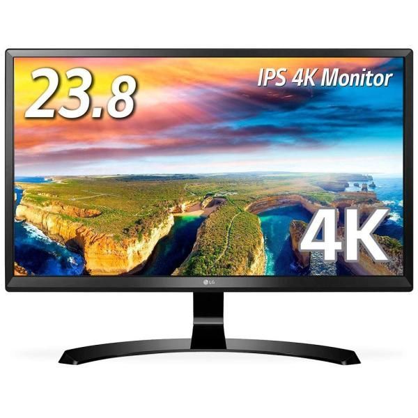 【中古】LG モニター ディスプレイ 24UD58-B 23.8インチ/4K(3840×2160)/IPS 非光沢/HDMI×2、DisplayPort/ブル