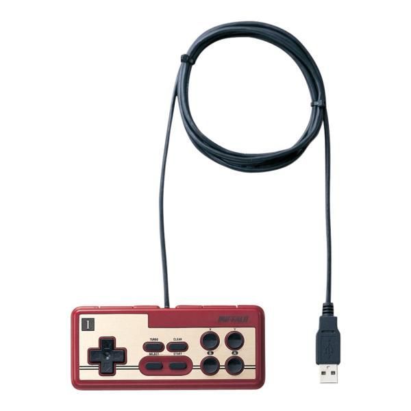 【中古】iBUFFALO USB接続 8ボタンゲームパッド デジタル 連射機能付 ファミコン風 レッド BGCFC801RDA