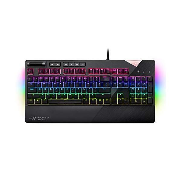 【中古】ASUS ゲーミングキーボード AURA SYNC 対応 USBポート 搭載 メカニカルゲーミングキーボード 着脱式 リストレスト XA01 ROG