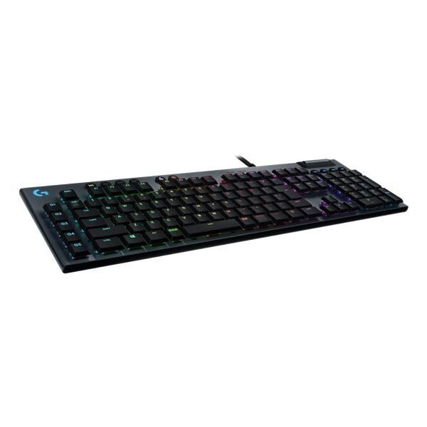 【中古】Logicool G ゲーミングキーボード G813-CK 有線 クリッキー 青軸 薄型 しっかりとした打鍵感 GLスイッチ 日本語配列 LIGHTS