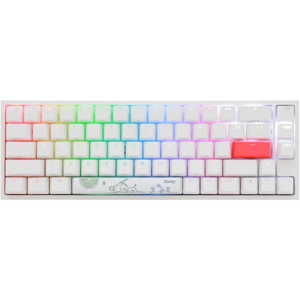 【中古】Ducky One 2 SF RGB ピュアホワイト RGB LED 65% ダブルショット PBT メカニカルキーボード (チェリーMX サイレント