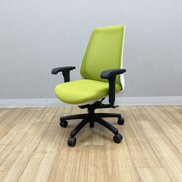 ノナチェア 肘付 オフィスチェア イトーキ モスグリーン