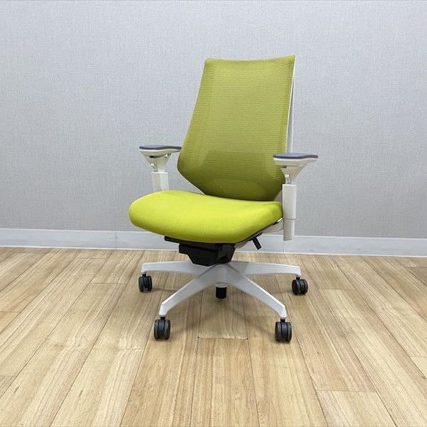 デュオラチェア ハイバック メッシュ 樹脂脚 ランバーサポート付 肘付 オフィスチェア コクヨ ライトオリーブ