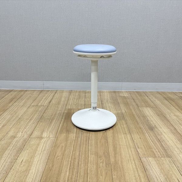 スツール 昇降式 高さ調節 カウンタースツール 丸椅子 ピルエット スイング脚 オカムラ ライトブルー