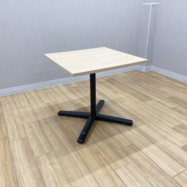 ミーティングテーブル 完成品 角テーブル ライブス 単柱脚タイプ キャスター付 幅750 奥750 オカムラ ネオウッドライト
