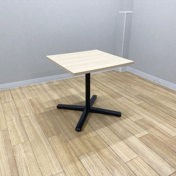 ミーティングテーブル 完成品 角テーブル ライブス 単柱脚 幅750 奥750 オカムラ ネオウッドライト