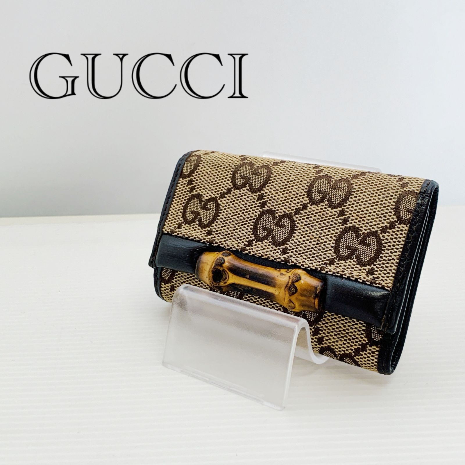 GUCCI グッチ ＧＧキャンバス 6連キーケース バンブー ブラウン レディース 鞄 _218212
