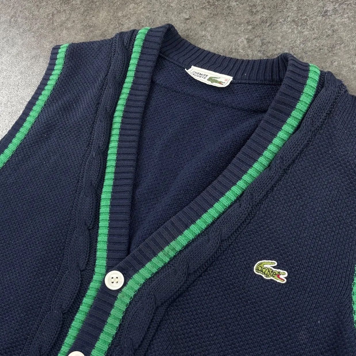 Vintage CHEMISE LACOSTE フレンチラコステ チルデンニットベスト ワニ 