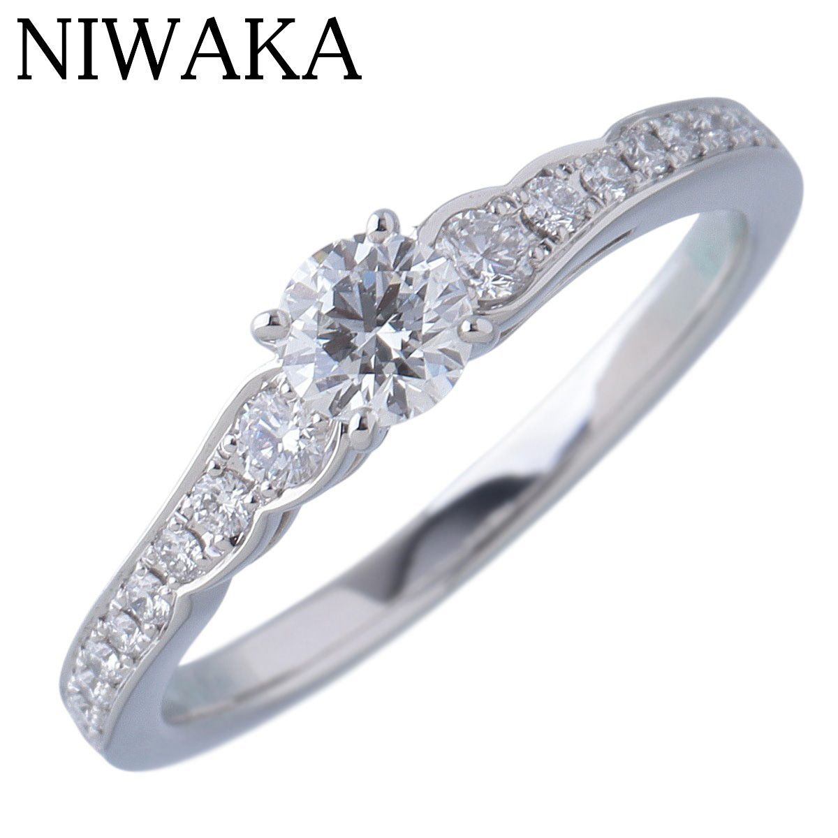 俄 ダイヤ リング 花麗 0.255ct 約10号 Pt950 新品仕上げ済 ニワカ NIWAKA【26251】