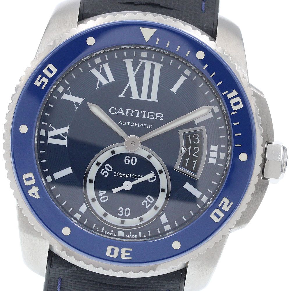 カルティエ CARTIER WSCA0010 カリブル ドゥ カルティエ ダイバー デイト 自動巻き メンズ 保証書付き_962828