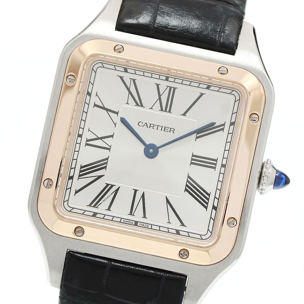 カルティエ CARTIER W2SA0011 サントスデュモンLM PGベゼル クォーツ メンズ 保証書付き_963136