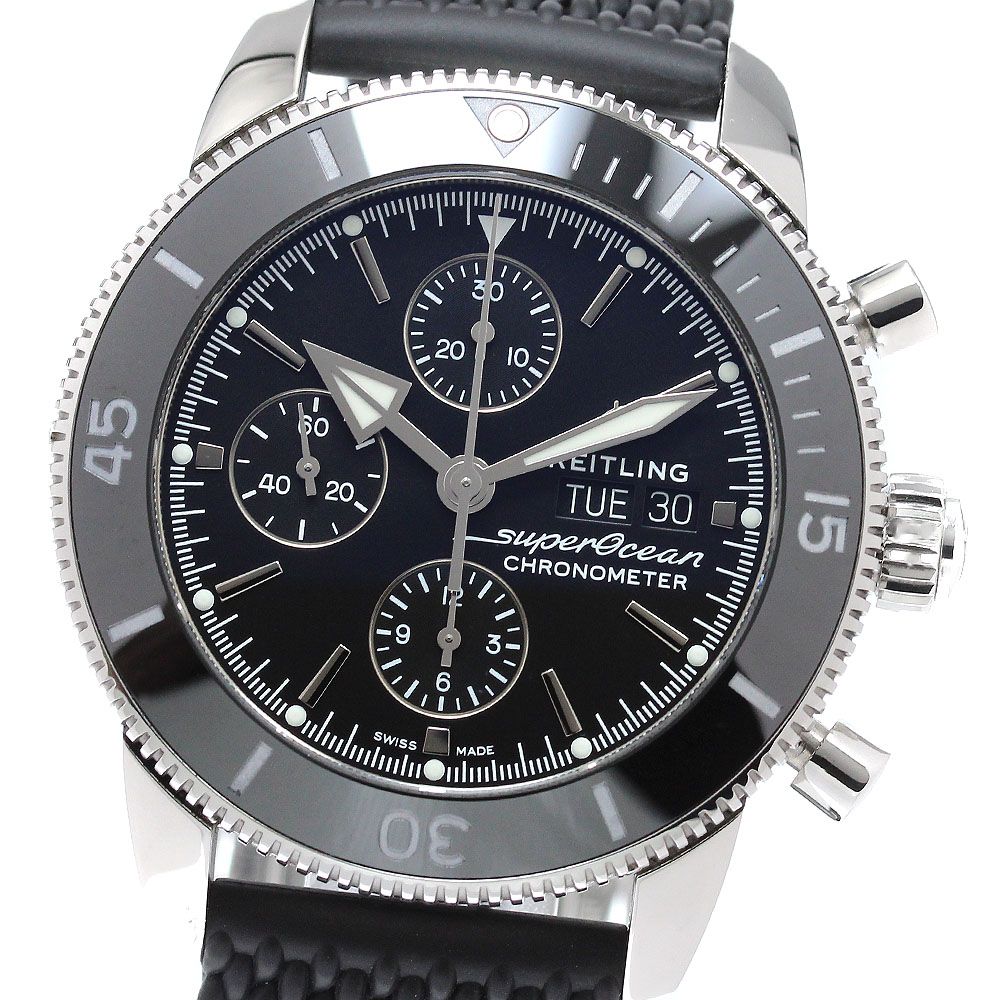 ブライトリング BREITLING A13313 スーパーオーシャン ヘリテージII クロノグラフ デイデイト 自動巻き メンズ 美品 保証書付き_962497