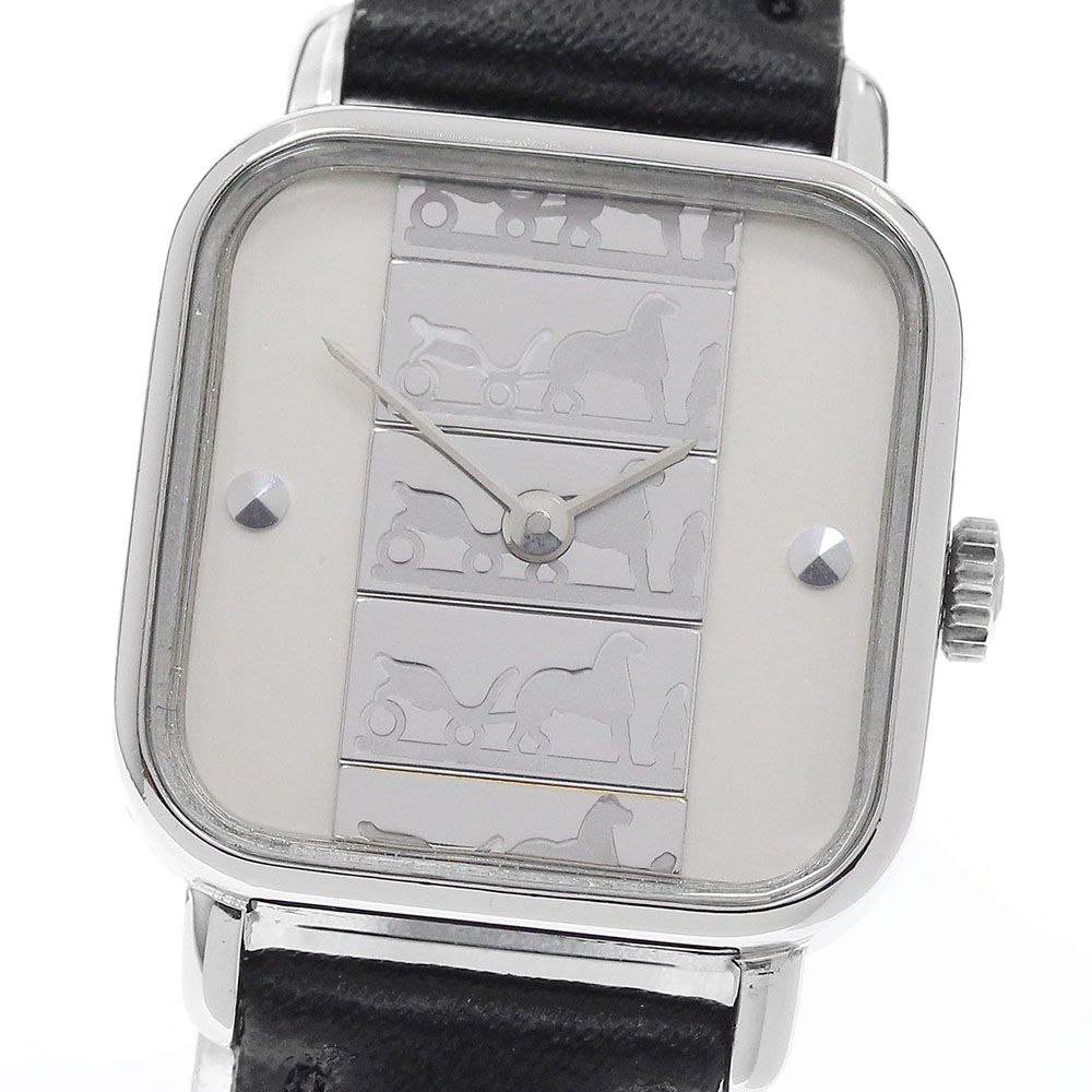 エルメス HERMES 馬車柄 クォーツ レディース _961419