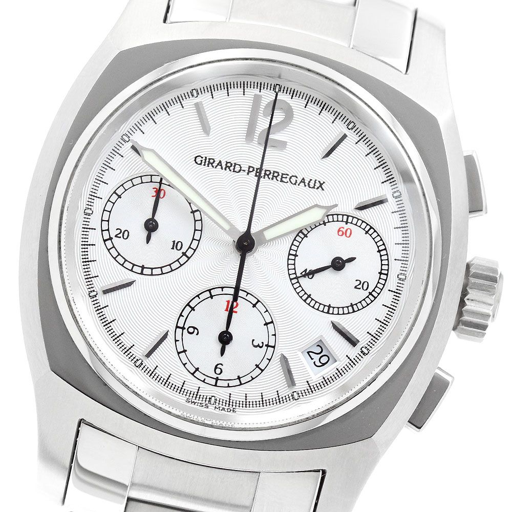ジラール・ペルゴ GIRARD PERREGAUX 2498 スクエアカンバード クロノグラフ デイト 自動巻き メンズ 良品 保証書付き_954022 225,450円