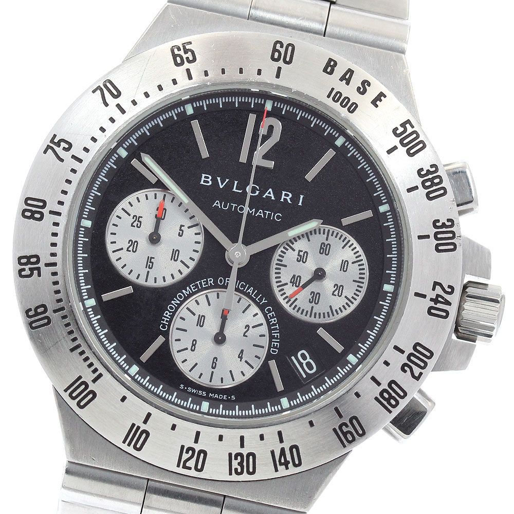 ブルガリ BVLGARI CH40STA ディアゴノ タキメトリック クロノグラフ デイト 自動巻き メンズ _962891