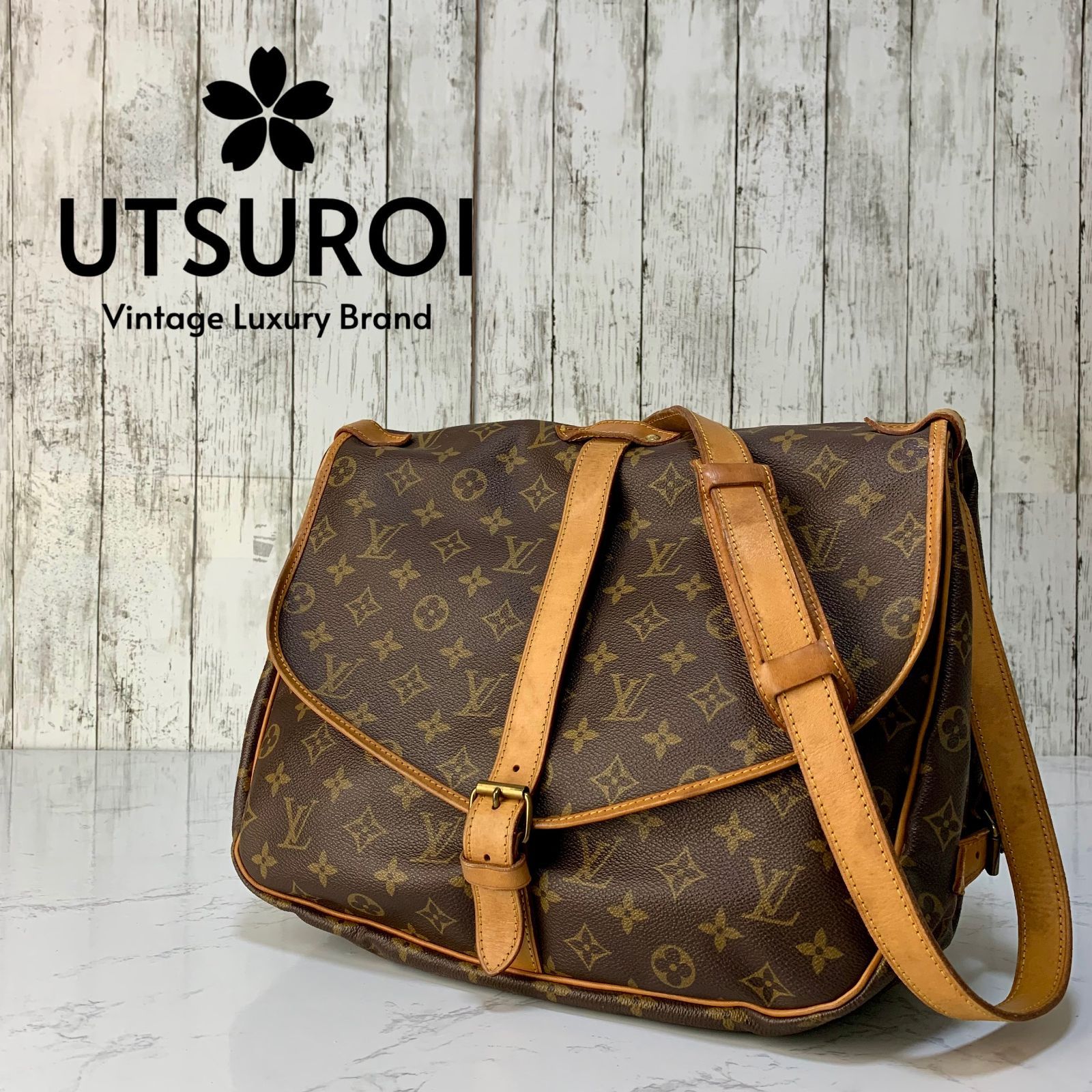 LOUIS VUITTON ソミュール 35 モノグラム クロスボディ ショルダーバッグ【状態ランク：S】