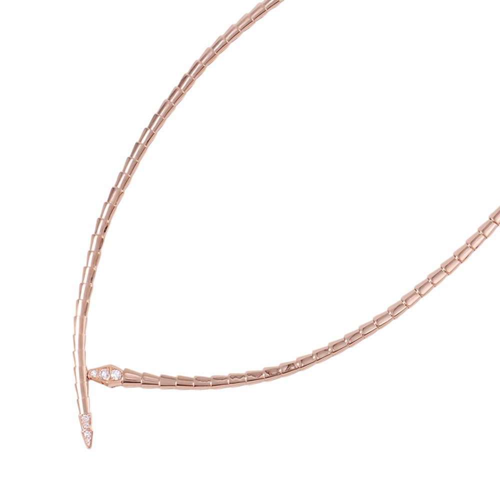 ブルガリ ネックレス セルペンティ ヴァイパー ダイヤモンド 計0.41ct K18PGピンクゴールド サイズL 357864 BVLGARI